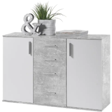 Kondela Komód, fehér/beton, POPPY 5 bútor