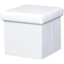 Kondela Összehajtható puff, textilbőr fehér, TELA NEW bútor