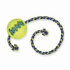 KONG KONG SqueakAir Ball kutyajáték kötéllel, M-es méret játék kutyáknak