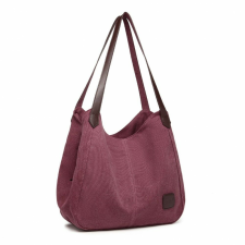 KoNo textil vászon nagy válltáska L - burgundy kézitáska és bőrönd