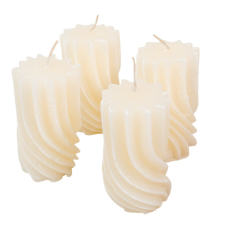  Kontúrozott hullámos henger gyertya 55x95mm ivory 4db/csom (db ár) dekorációs kellék