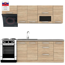  Konyhabútor 2,4 m, tölgy sonoma, NOVA PLUS bútor