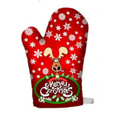  Konyhai edényfogó kesztyű karácsonyi rénszarvas mintával női kesztyű