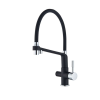  Konyhai mosogató csaptelep, Blackswan, M19 típus tisztított víz kimenettel, fekete/króm modell, 43 cm