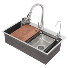  Konyhai mosogató, nagy méretű, multifunkcionális tulajdonságok, Ezüst mosogatótálca