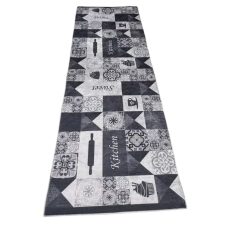  Konyhai Szőnyeg Fekete-fehér csempe mintával 80x150cm lakástextília