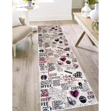Konyhai szőnyeg Gordon 80x150cm Szív Kávés Burgundy lakástextília