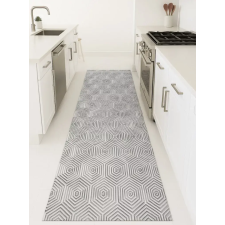  Konyhai szőnyeg Lux Mat 65x200cm Rombusz mintás Szürke-Fehér lakástextília