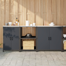  Konyhai tároló szett 3 pcs Antracitszürke 210 x 50 x 92 cm bútor