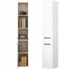 KÖNYVESPOLC FEHÉR MODERN ÁLLÓ MAGAS LOFT OSZLOP 2 AJTÓS 174 CM bútor