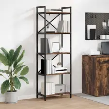  Könyvespolc Füstölt tölgy 56 x 34 x 171 cm Faanyag bútor