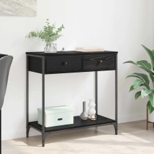  Konzolasztal fiókkal Fekete tölgy 75 x 34,5 x 75 cm Faanyag bútor