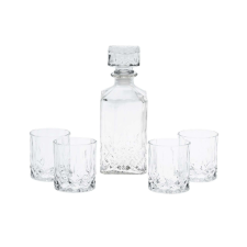 Koopman-Atmosphere whisky tálaló készlet, üveg, átlátszó whiskys pohár