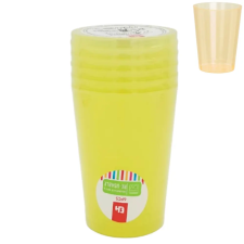 Koopman Műanyag pohár 280ml 6db - Sárga bögrék, csészék