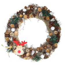  Kopogtató szarvas motívummal 30 cm adventi koszorú