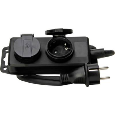 Kopp 223002043 Elosztó kapcsoló nélkül 2 részes Fekete Védőérintkezős 1 db (223002043) hosszabbító, elosztó