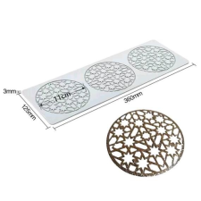  Kör alakú, csillag/rácsos mintás, szilikon tuile forma, 3 adagos sütés és főzés