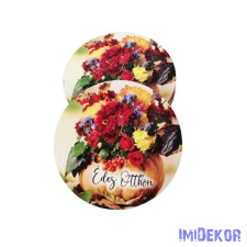  Kör fa tábla őszi 7cm - Édes otthon-Virágcsokor tökben dekorációs kellék