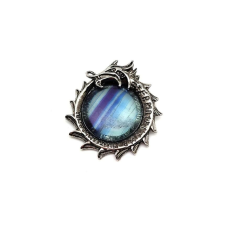  Kör fém sárkány fluorit medál 4cm medál