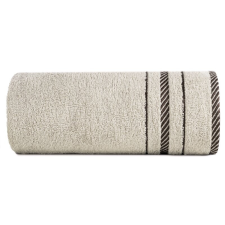  Koral pamut törölköző jacquard csíkos szegéllyel Bézs 30x50 cm lakástextília