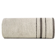 Koral pamut törölköző jacquard csíkos szegéllyel Bézs 50x90 cm lakástextília