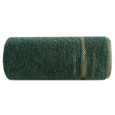  Koral pamut törölköző jacquard csíkos szegéllyel Sötétzöld 70x140 cm lakástextília