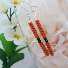  Korall és kristály fülbevaló /88/ fülbevaló