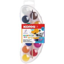 KORES AKUARELLOS MINI 25 mm 12 szín + ecset ecset, festék