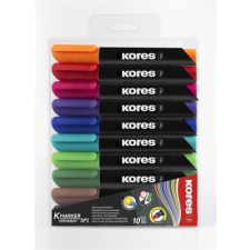 KORES Alkoholos marker, 3-5 mm, kúpos,  "K-Marker", 10 különböző szín filctoll, marker