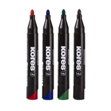 KORES Alkoholos marker, 3-5 mm, kúpos, KORES "K-Marker", 4 különböző szín filctoll, marker