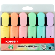 KORES BRIGHT LINER PLUS PASTEL szett, 6 szín filctoll, marker