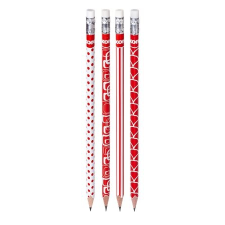 KORES Grafitceruza radírral, HB, háromszögletű, KORES, piros-fehér (IK92801) ceruza