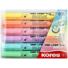 KORES HIGH LINER PLUS PASTEL 6 színből álló szett filctoll, marker