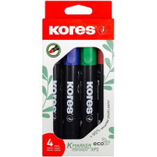 KORES K-MARKER Eco tartós, 4 színből álló készlet filctoll, marker