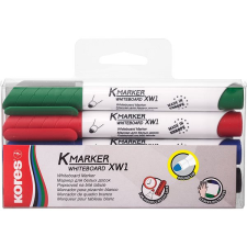 KORES K-MARKER tábla- és flipchart marker készlet, 4 szín filctoll, marker