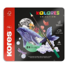 KORES Kolores Selection háromszögletű színes ceruza készlet fém dobozban, 24 különböző szín (93325) (kores93325)