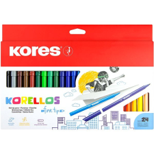 KORES KORELLOS gyerekeknek, vékony hegy, 24 szín filctoll, marker