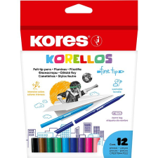 KORES KORELLOS gyerekeknek, vékony hegyű, 12 szín filctoll, marker