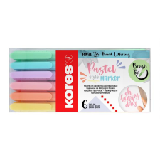 KORES Pastel Style Ecsetirón készlet - Vegyes színek (6 db / csomag) filctoll, marker