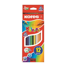 KORES Színes ceruza készlet, háromszögletű, kores &quot;triangular&quot;, 12 különböző szín 93312 színes ceruza