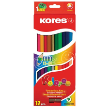 KORES Színes ceruza készlet, kétvég&#369;, háromszöglet&#369;, kores &quot;duo&quot;, 24 különböz&#337; szín 93212 színes ceruza