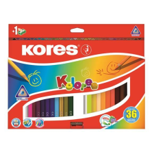 KORES Triangular színes ceruza készlet 36 különböző szín (93336) (kor93336) színes ceruza