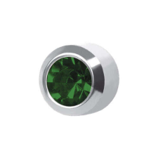  Körfoglalat - natúr szín - sötétzöld - 4mm (205) fülbevaló