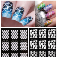  Köröm dekorációs sablon matrica körömdíszítő