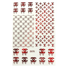 Körömmatrica - D076 red Fashion körömdíszítő
