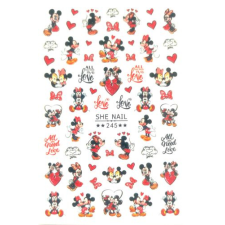  Körömmatrica - SHE245 Mickey Valentin körömdíszítő