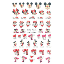  Körömmatrica - SHE248 Mickey Valentin körömdíszítő