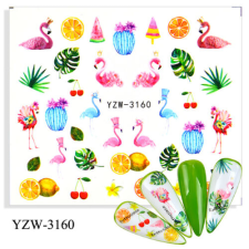  Körömmatrica - YZW-3160 flamingó körömdíszítő