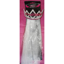  Korona fátyollal 'Bride to be' felirattal party kellék