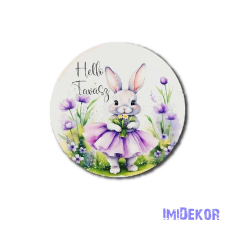  Korong 13cm - Lila ruhás nyuszi dekorációs kellék
